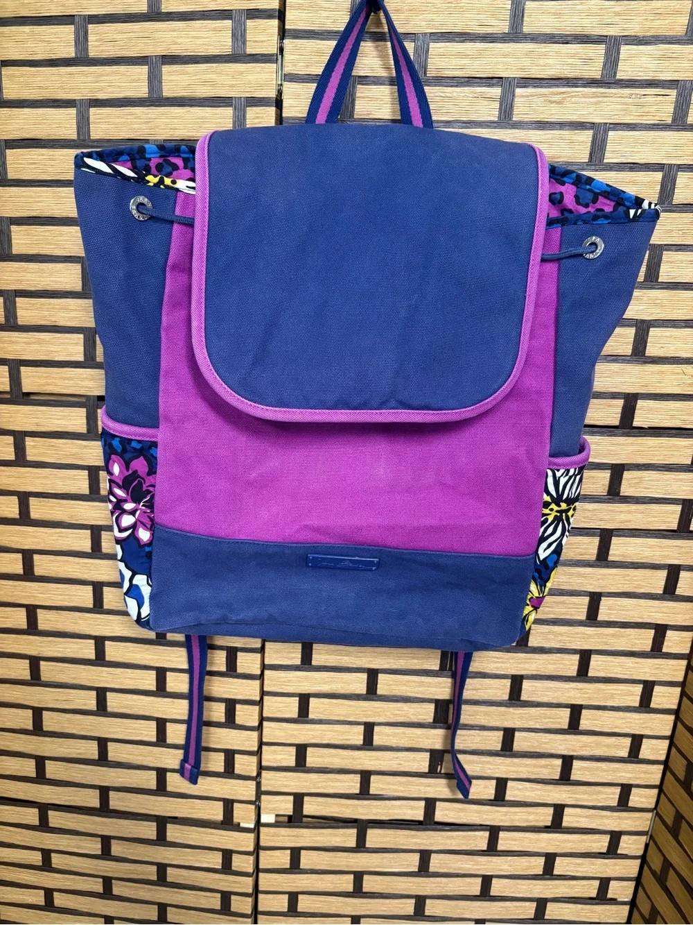 Vera Bradley Purple And Navy Backpack